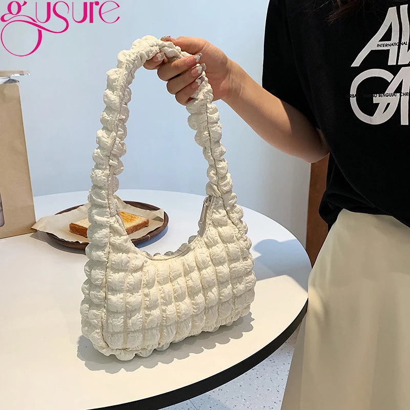 Quilted Underarm Shoulder Bag for Women Small Handbag Purse