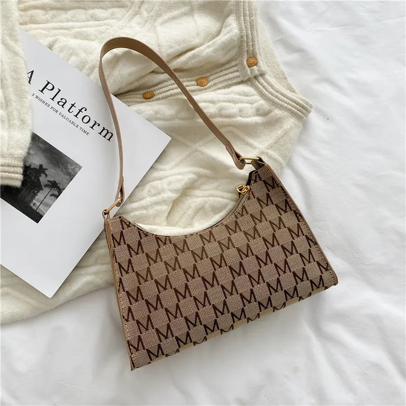Solid Shoulder Purse Underarm Bag Top-handle Clutch Small Handbag Pouch