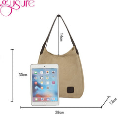 Large Capacity Canvas Handbag Casual Shoulder Crossbody Tote Shopper Hob
