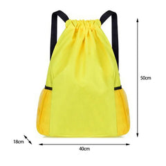Waterproof Gym Backpack Drawstring Belt Travel Sports Bag