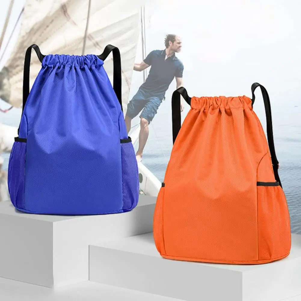 Waterproof Gym Backpack Drawstring Belt Travel Sports Bag