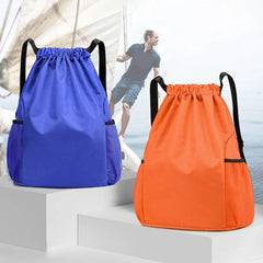 Waterproof Gym Backpack Drawstring Belt Travel Sports Bag