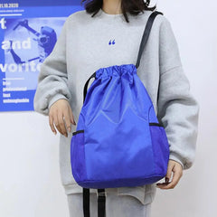 Waterproof Gym Backpack Drawstring Belt Travel Sports Bag