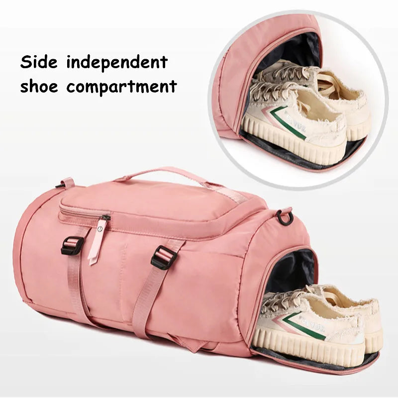 Women's Gym Bag Yoga Travel Luggage Dry Wet Shoulder Handbag Backpack