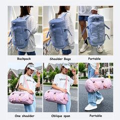 Women's Gym Bag Yoga Travel Luggage Dry Wet Shoulder Handbag Backpack
