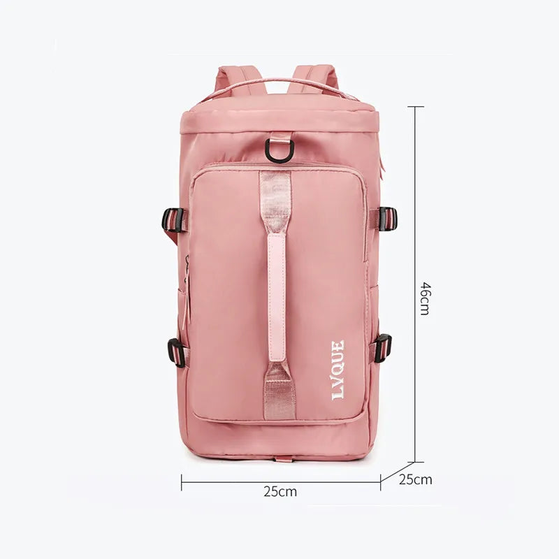 Women's Gym Bag Yoga Travel Luggage Dry Wet Shoulder Handbag Backpack