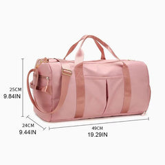 Women's Gym Bag with Shoe Compartment and Wet Pocket