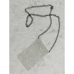 Women Crossbody Bag Solid Diamond Chain Mini Messenger Bag