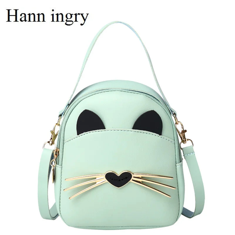 Ladies Cat Pattern Small Bag Printed Backpack H231D