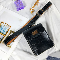 Vintage Crocodile Waist Bag Belt Fanny Pack For Women