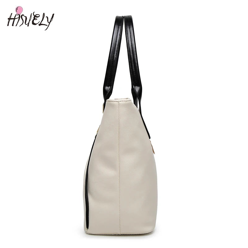 Women's 2-Pc PU Leather Handbag Set: Crossbody Bucket Bag & Shoulder Bag