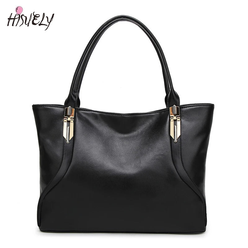 Women's 2-Pc PU Leather Handbag Set: Crossbody Bucket Bag & Shoulder Bag