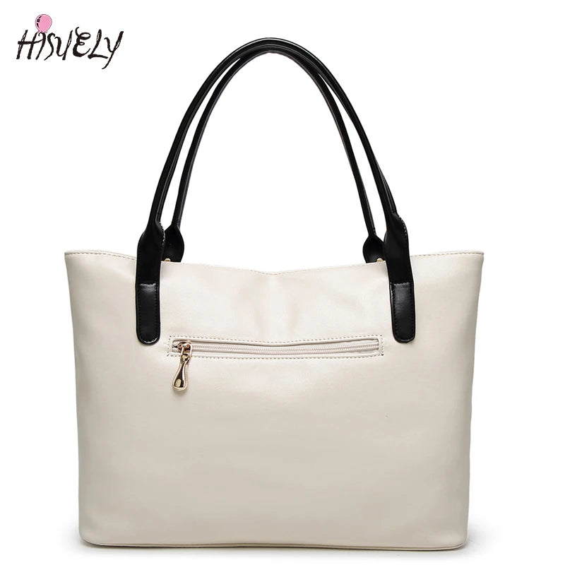 Women's 2-Pc PU Leather Handbag Set: Crossbody Bucket Bag & Shoulder Bag