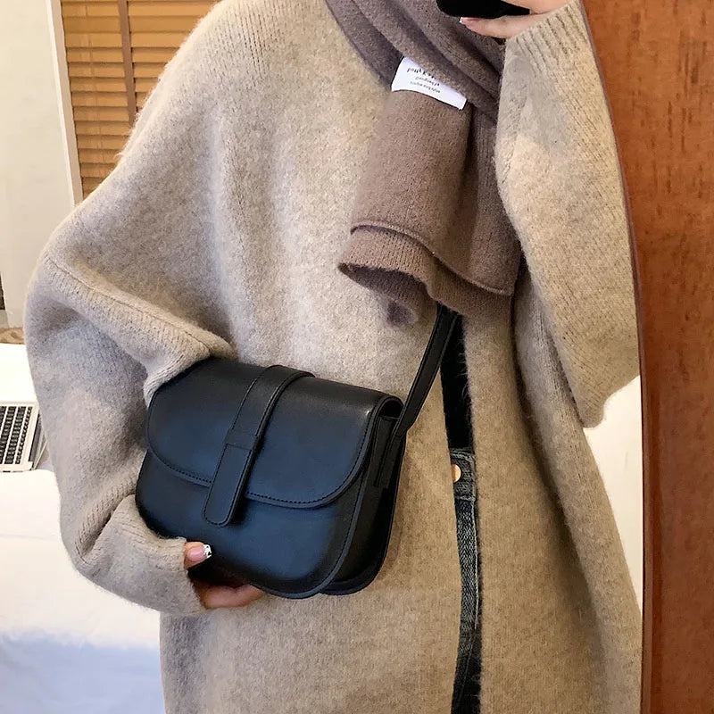 Green PU Leather Saddle Bag Crossbody Shoulder Bag