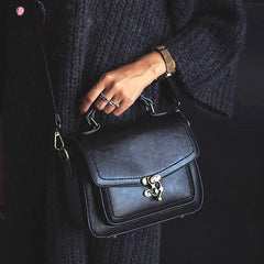 Retro Women Shoulder Bag PU Leather Small Handbags Lock Ladies Crossbody