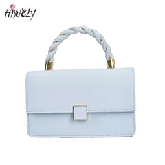 Navy PU Leather Crossbody Bag with Rope Handle for Women