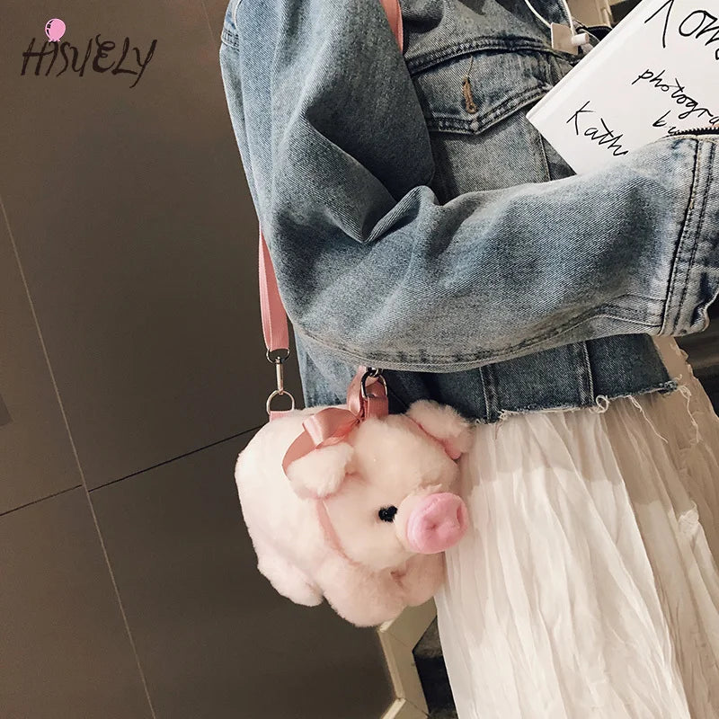 Cartoon Dinosaur Crossbody Bag Plush Toy Girl Shoulder Bag