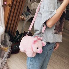 Cartoon Dinosaur Crossbody Bag Plush Toy Girl Shoulder Bag