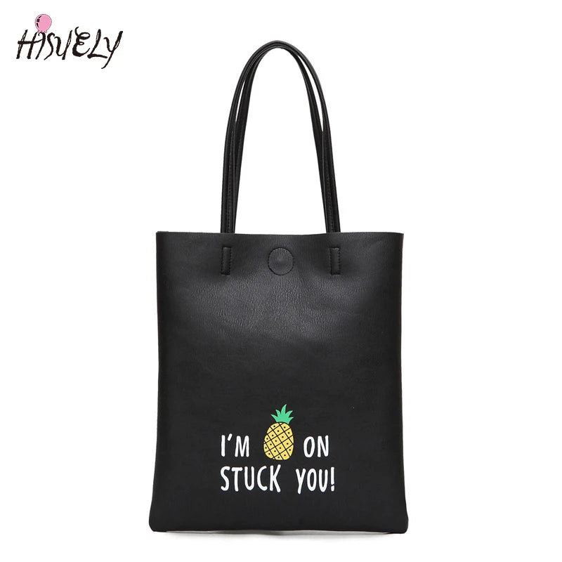 PU Leather Shoulder Bag Top-handle Totes Large Handbag