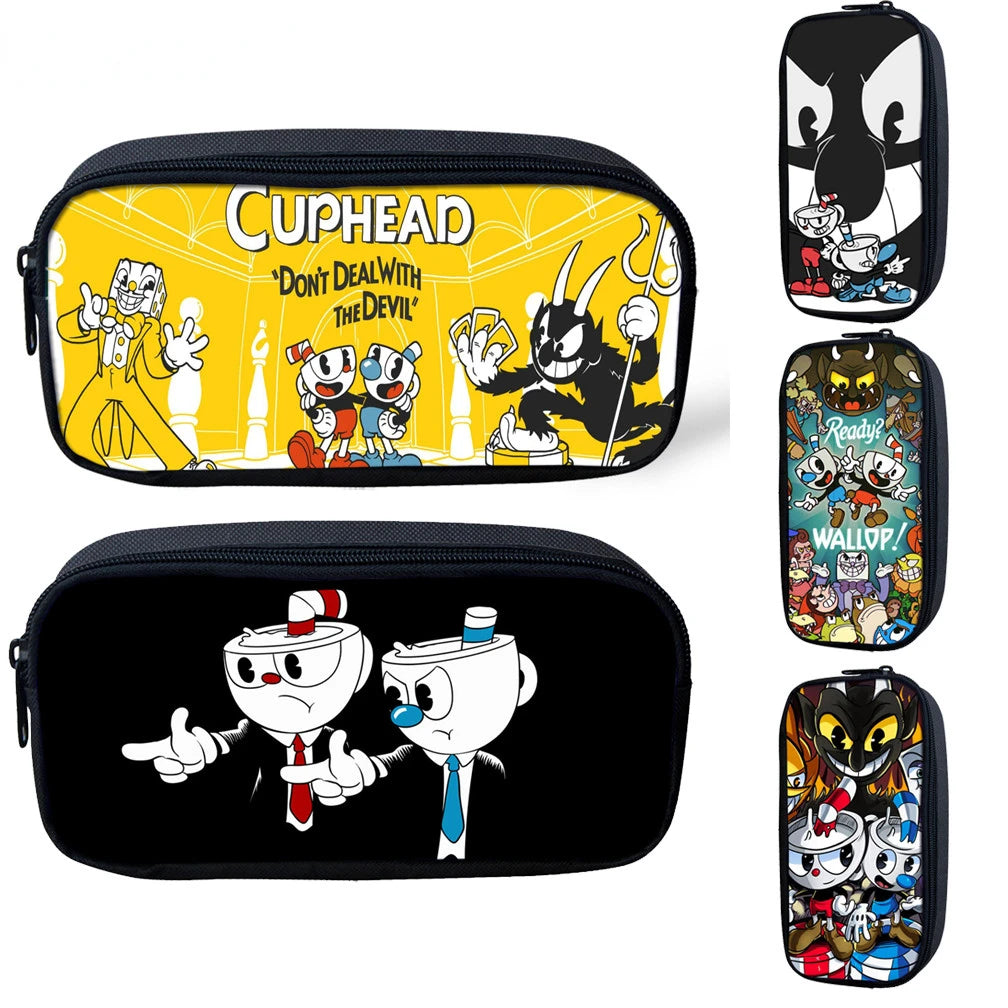 Kid's Cuphead Mugman Bag Pencil Case School Supplies
