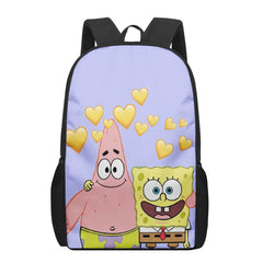 SpongeBobs Cartoon Print Men Backpack Boys School Bags Teen Daily Bagpack