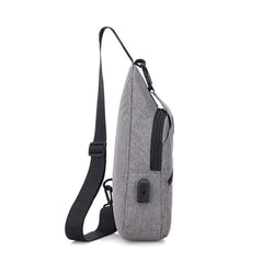 USB Charging chest pack single shoulder bags unisex chest bag