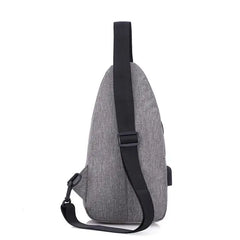 USB Charging chest pack single shoulder bags unisex chest bag