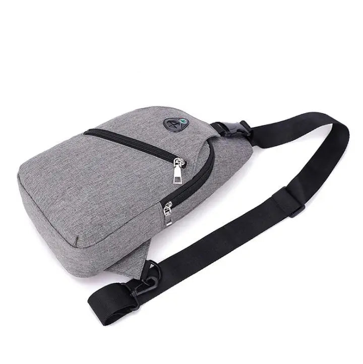 USB Charging chest pack single shoulder bags unisex chest bag