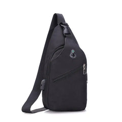 USB Charging chest pack single shoulder bags unisex chest bag