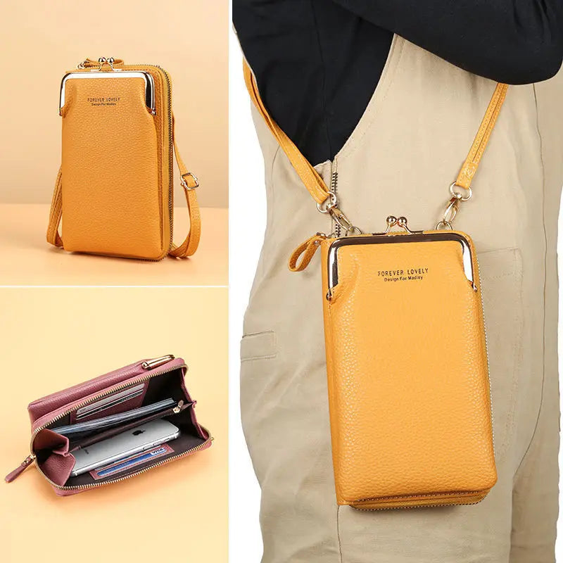 Small Crossbody Bag Matte Leather Shoulder Messenger Clutch Phone Purse Handbag
