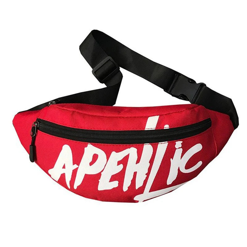 Graffiti Leather Waist Bag Large Capacity Fanny Pack for Women