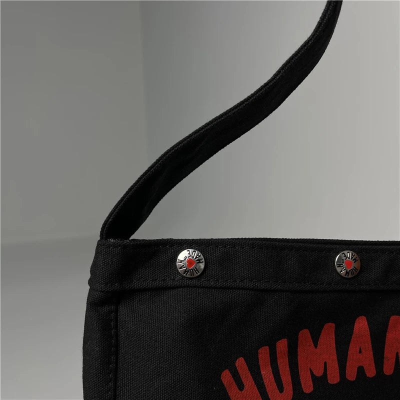 Canvas Casual Bag Men Women Single Shoulder Letter Messenger Bag