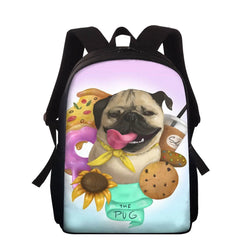 Pug Dog Backpack for Kids Boys Girls School Bags