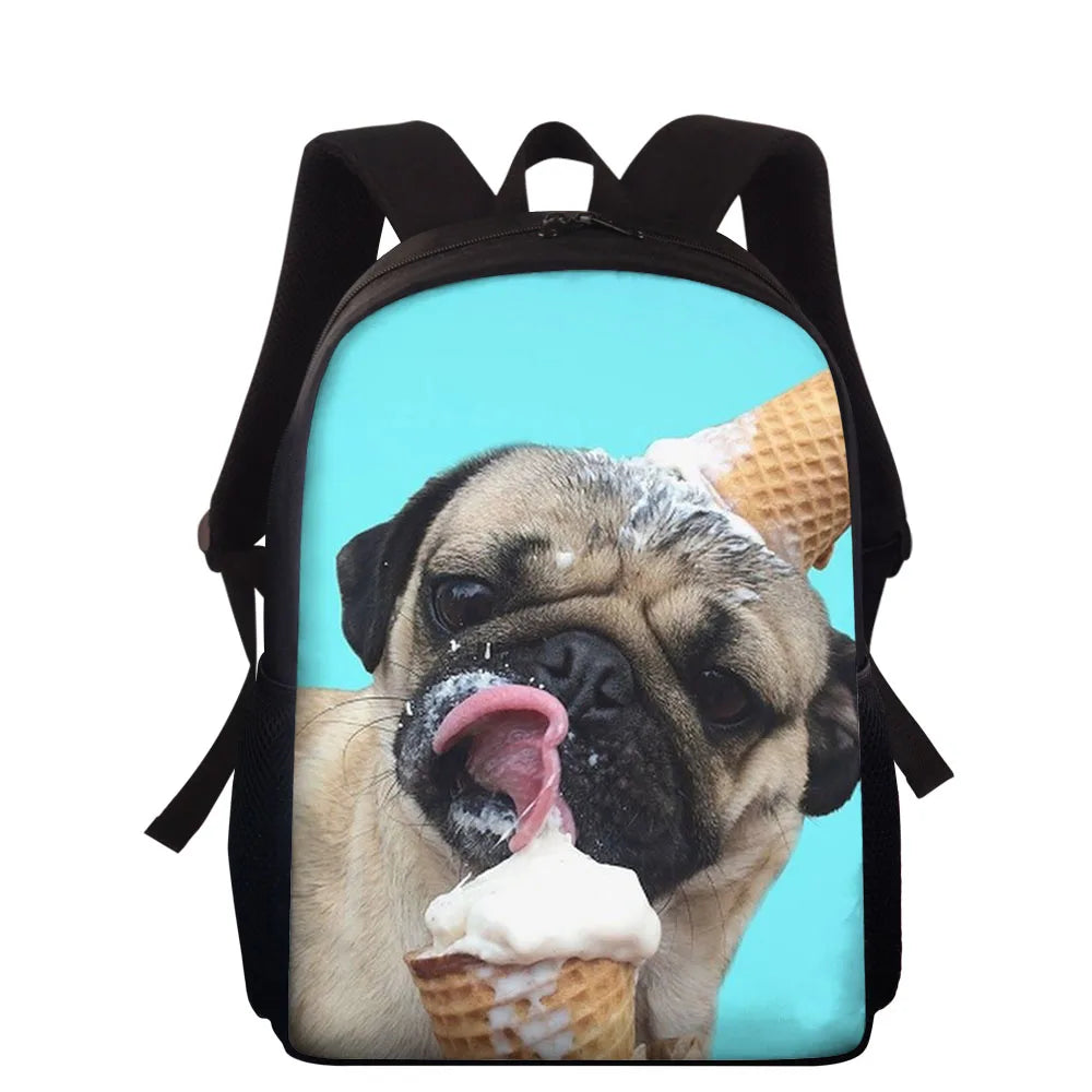 Pug Dog Backpack for Kids Boys Girls School Bags