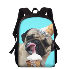 Pug Dog Backpack for Kids Boys Girls School Bags