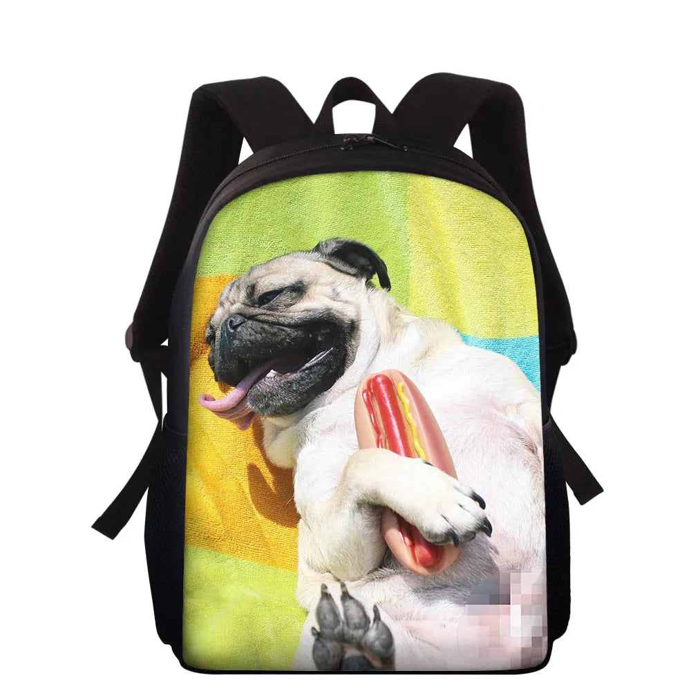 Pug Dog Backpack for Kids Boys Girls School Bags