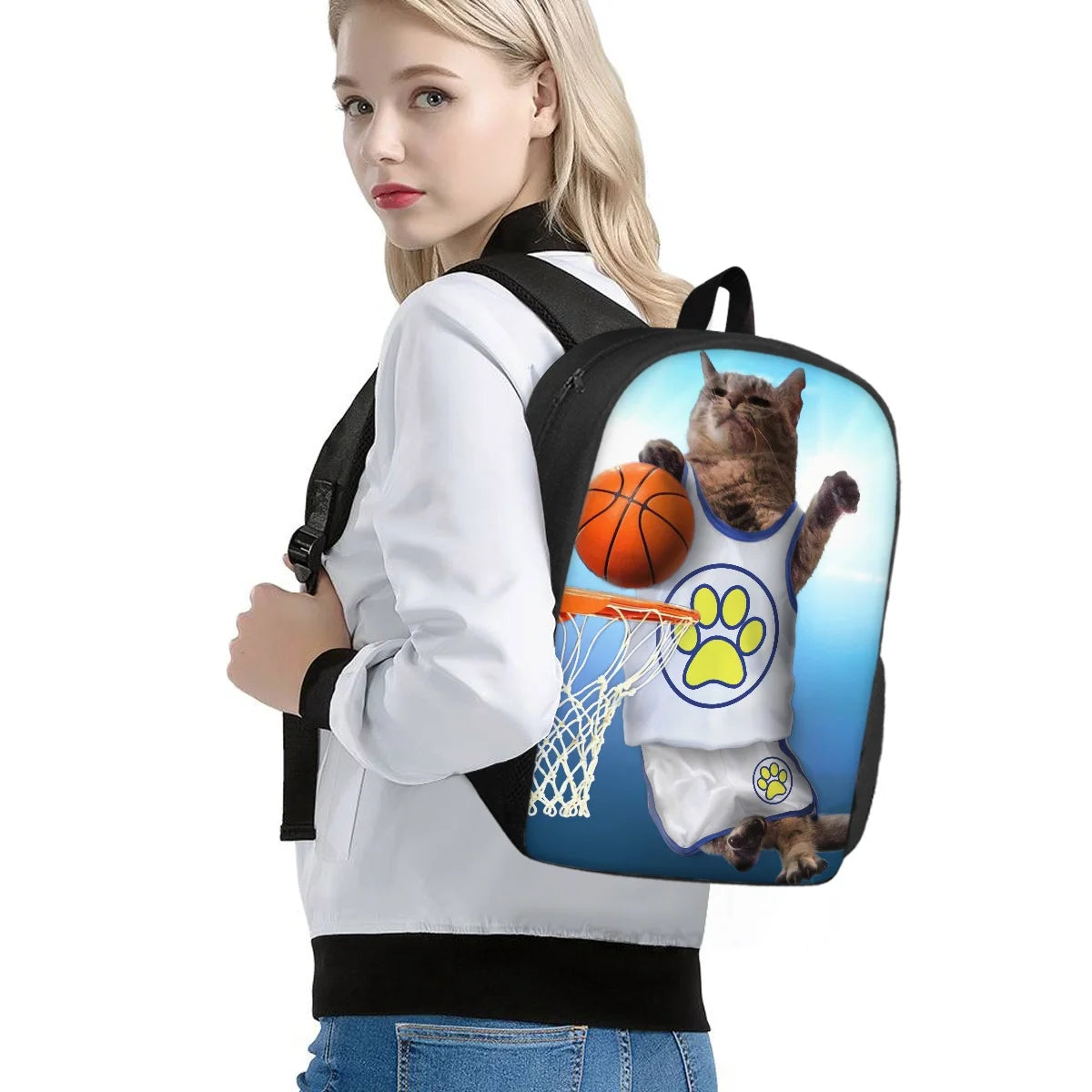 Music Note Print Backpack for Kids Schoolbag Teen Boys Girls Book Bag