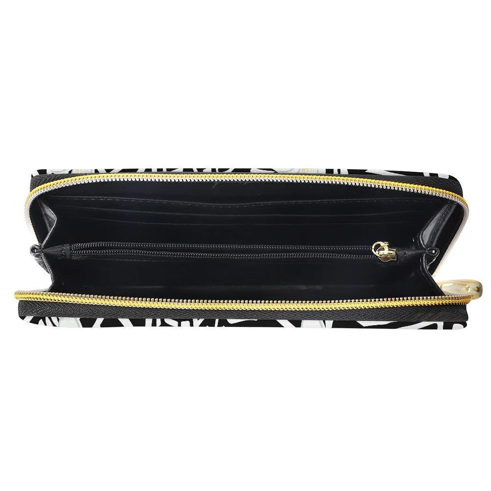 Leather Hawaii Flower Polynesian Tribal Pattern Women's Wallet