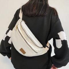 Half Moon Nylon Crossbody Bag For Women Saddle Handbag Large Capacity