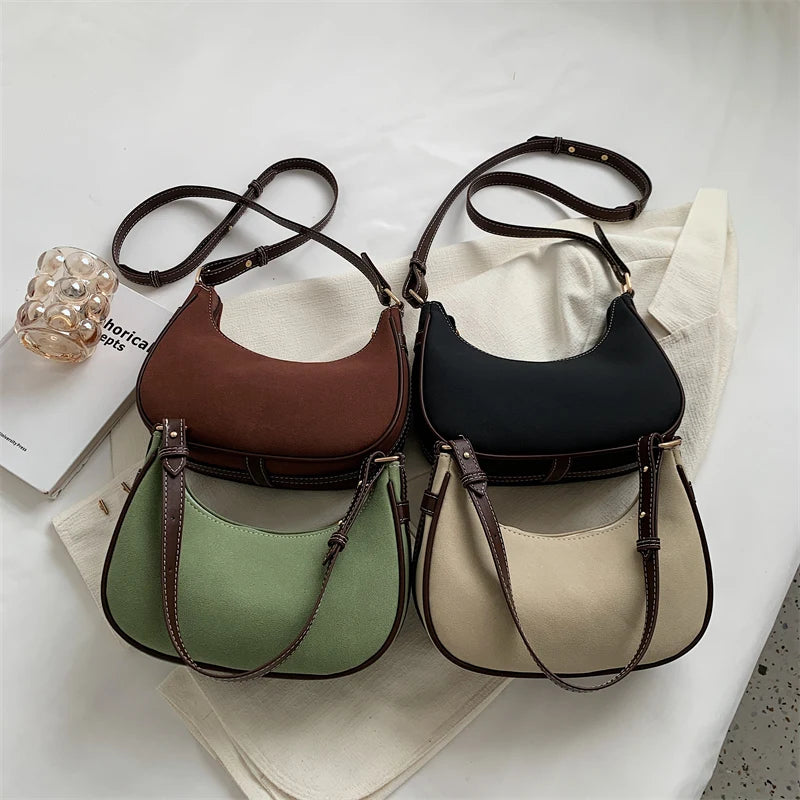 Small Nubuck Leather Crossbody Bag Women's Handbag
