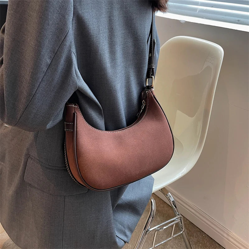Small Nubuck Leather Crossbody Bag Women's Handbag