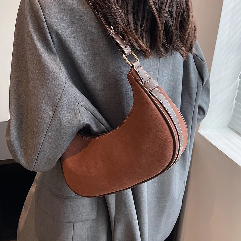 Small Nubuck Leather Crossbody Bag Women's Handbag