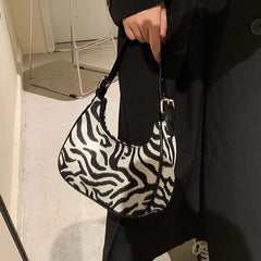 Half-Moon Leather Crossbody Shoulder Bag for Women