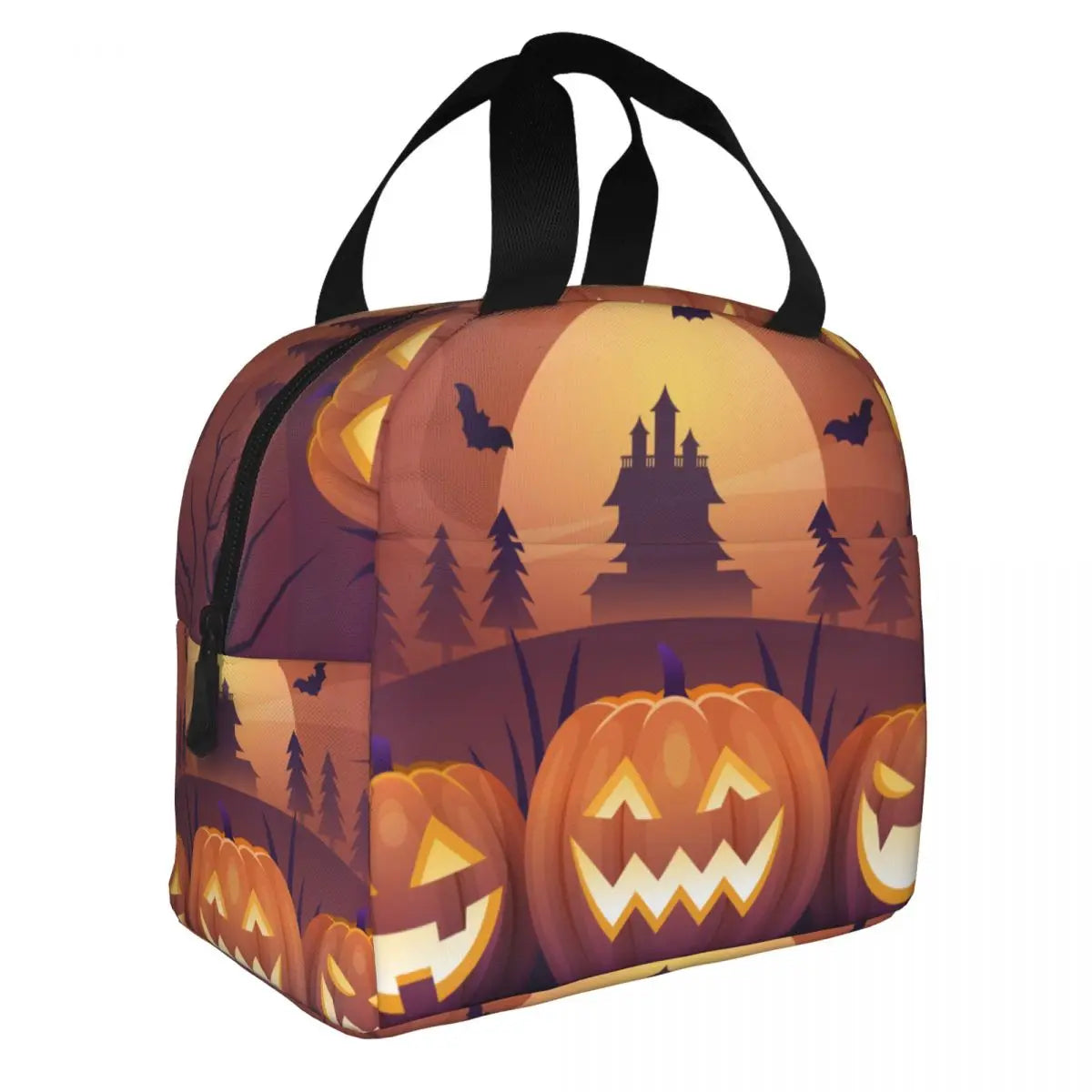 Halloween Background Lunch Bag Insulated Thermal Cooler Bento Lunch Box