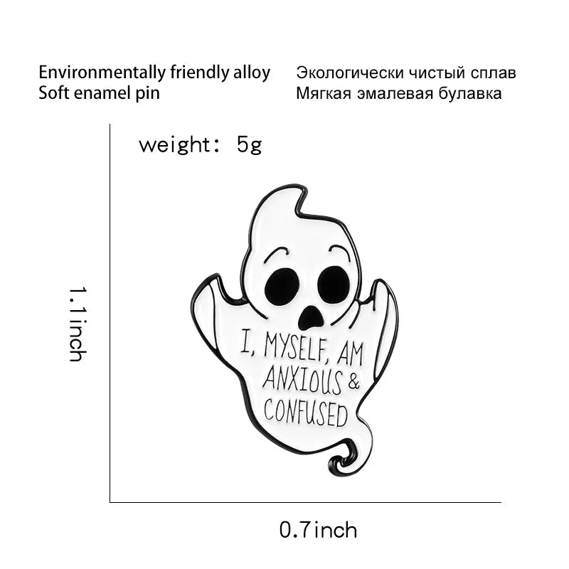 Ghost Drip Alloy Brooch Shirt Lapel Ghost Pin Backpack Accessories