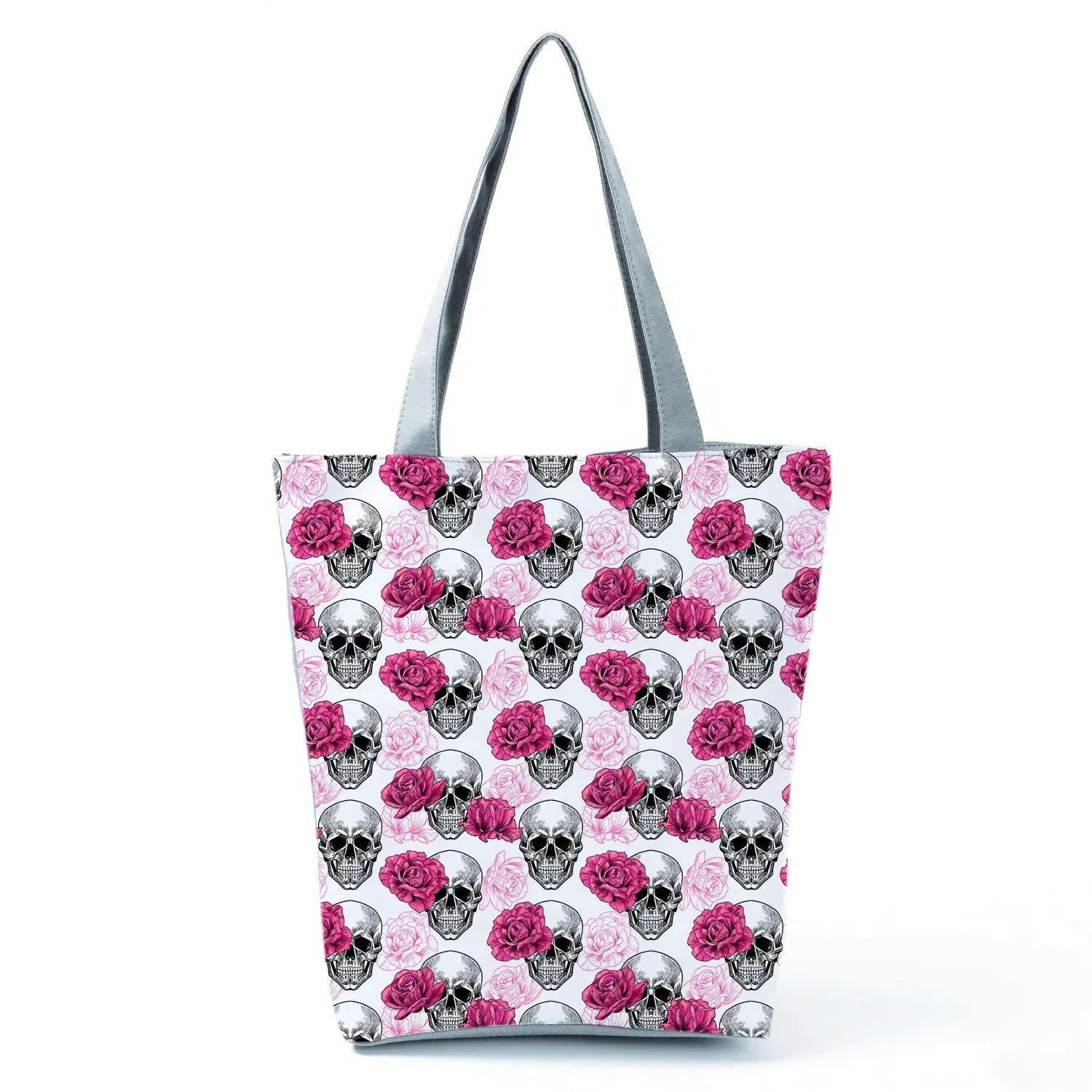 Halloween Floral Skull Print Handbags Eco Reusable Shopping Bags