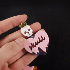 Geometric Skull Love Earring Silicone Mold DIY Crafts