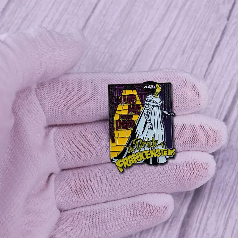 Halloween Horror Bride of Frankenstein Enamel Pins Brooch