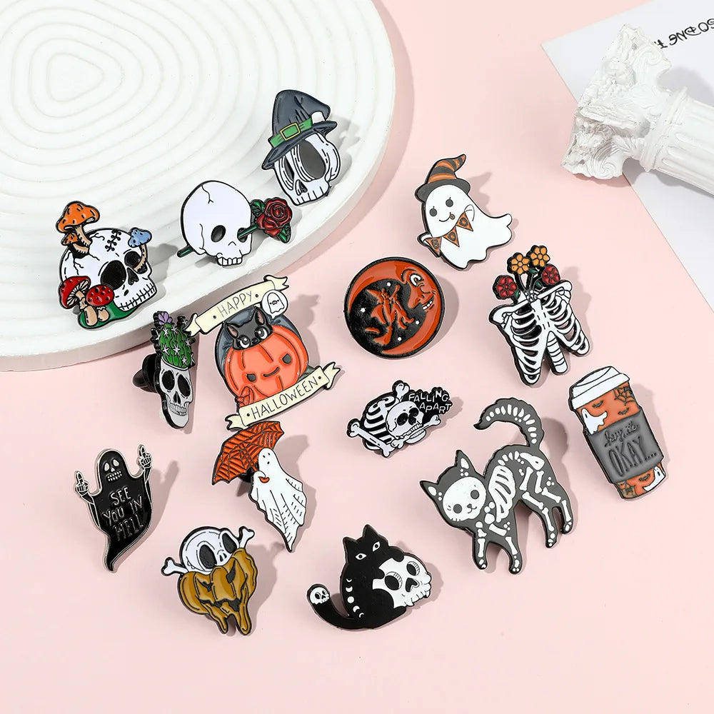Alloy Halloween Ghosts Skulls Brooches Fun Accessories