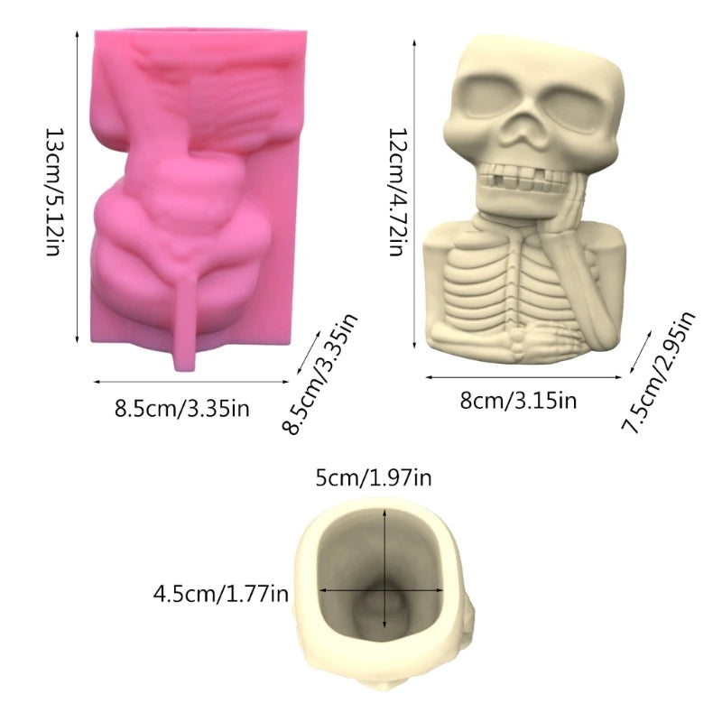 Skull Man Flower Pot Silicone Mold
